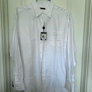 Hart Schaffner Marx Textured White Dress Shirt NWT